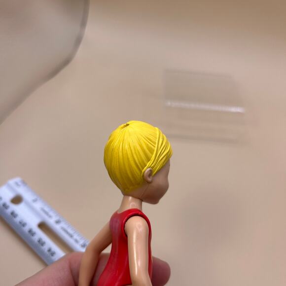 Barbie Club Chelsea Blonde Molded Hair 5 1/2 in Tall Swimsuit 4 Hearts - Picture 8 of 8